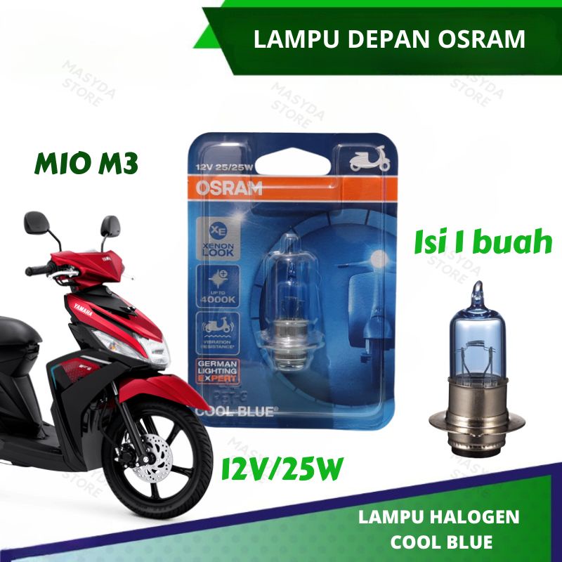 BOHLAM LAMPU DEPAN OSRAM MOTOR MIO M3 COOL BLUE H6 M5 ORIGINAL OSRAM