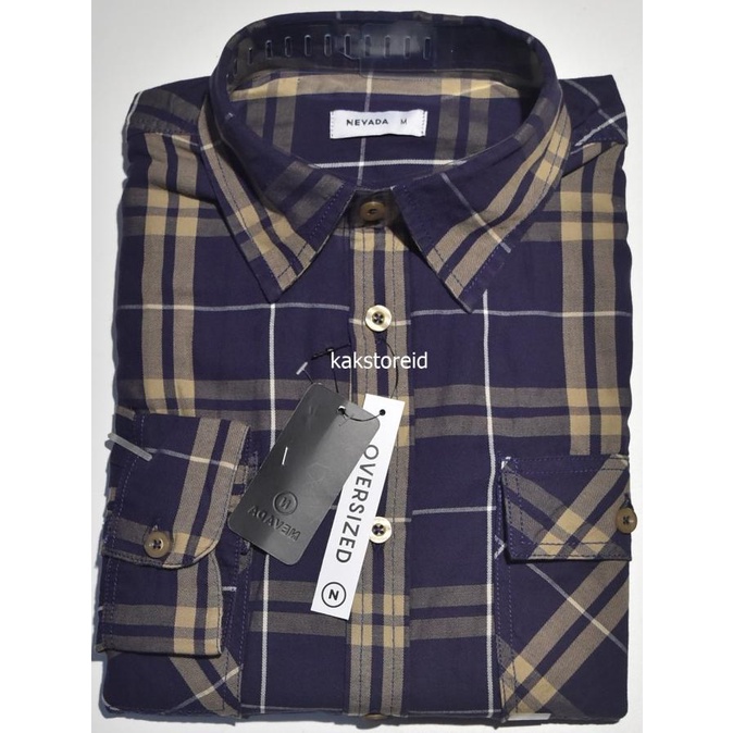 Kemeja Pria Nevada Lengan Panjang Ungu Nvd 185 Original Storefira1