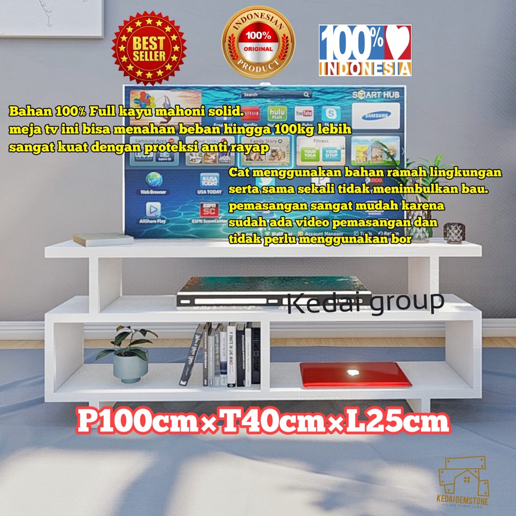 Meja Tv Minimalis Bahan Kayu Modern Murah Multifungsi Serbaguna Konsol Cocok Buat Tv 34 Inch -43 Inc