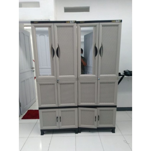 LEMARI NAPOLLY 2 PINTU HANGER 3 RAK + CERMIN ( G81X 3R CK )