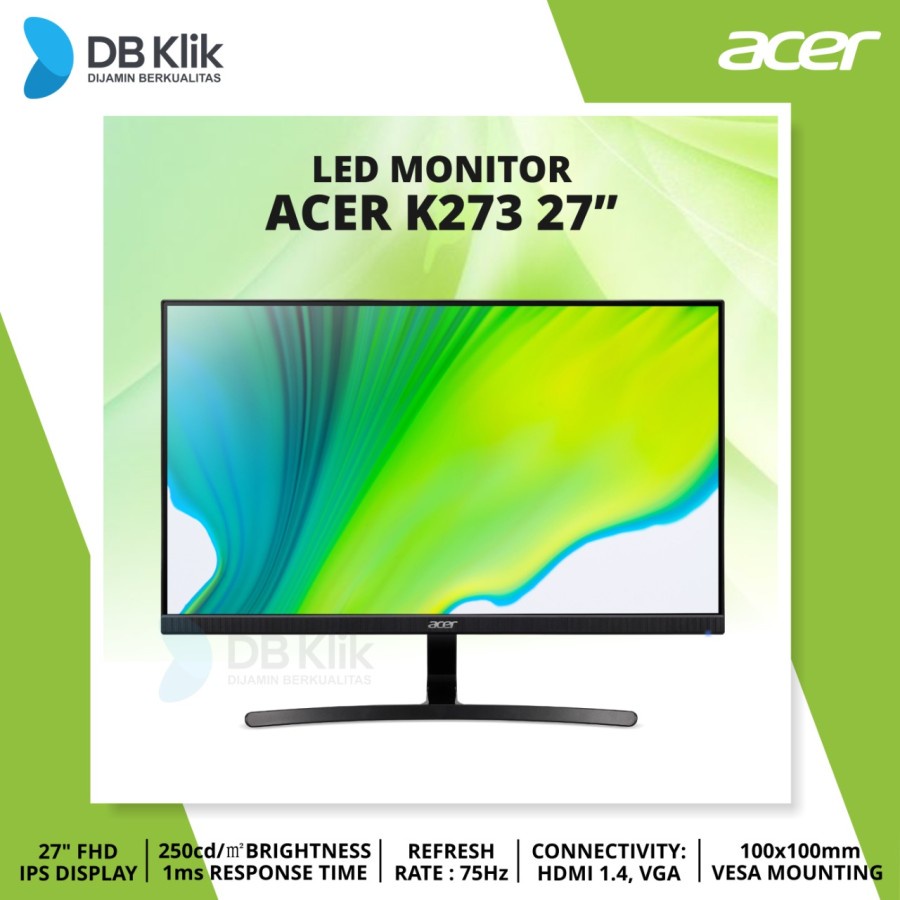 Jual Led Monitor Acer K Ips Hz Full Hd Hdmi Vga Acer K Shopee Indonesia