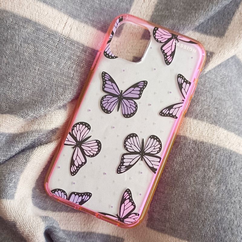 CASING HP IPHONE 11 LILAC  BUTTERFLY UNGU KUPU KUPU CASE AESTHETIC PINK