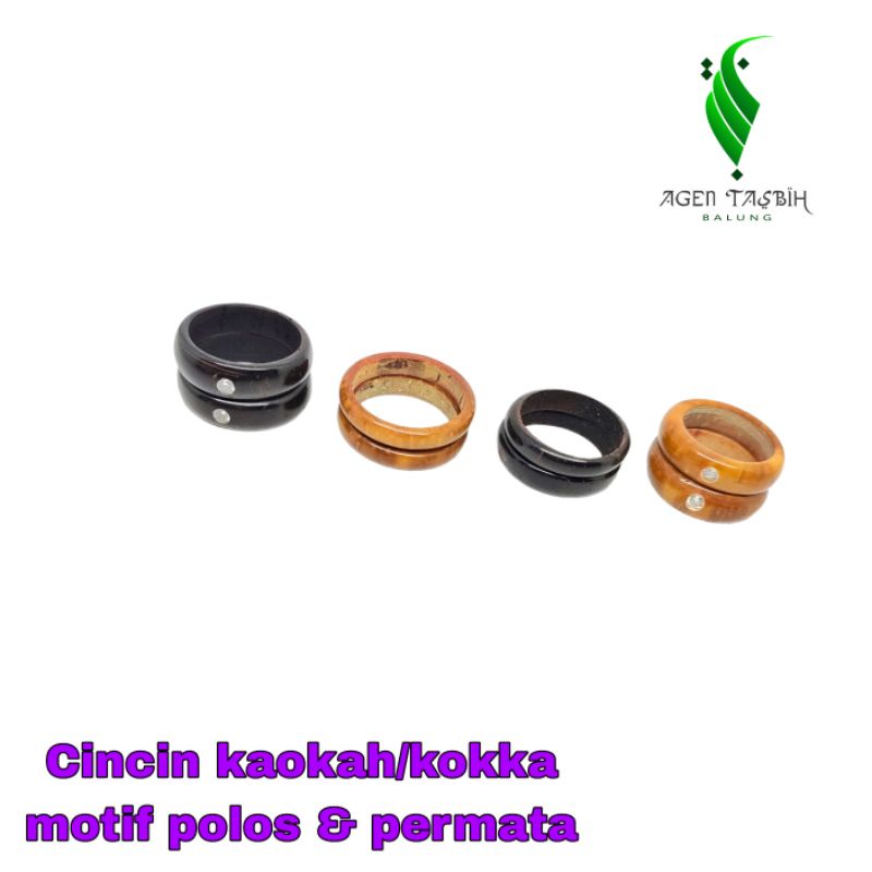 Cincin Kokka/Kaukah Motif Polos Dan Permata/Bisa COD