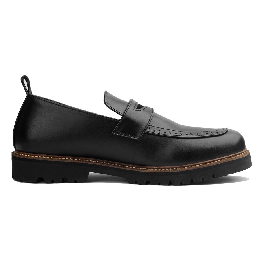 ELDAR BLACK - Sepatu Penny Loafers Pria Casual Formal Kulit Loafer Pria Cowok Kerja Kantor Kuliah Original