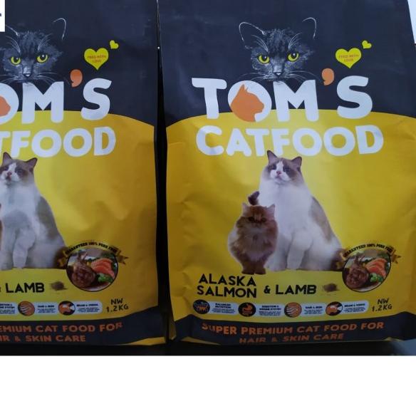 TOMS CAT - HAIR & SKIN - ALASKA SALMON & LAMB - 1,2kg - MAKANAN KUCING