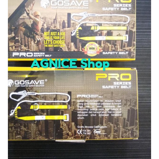 Safety Belt GOSAVE PRO Sabuk Pengaman Body Harness Single Big Hook