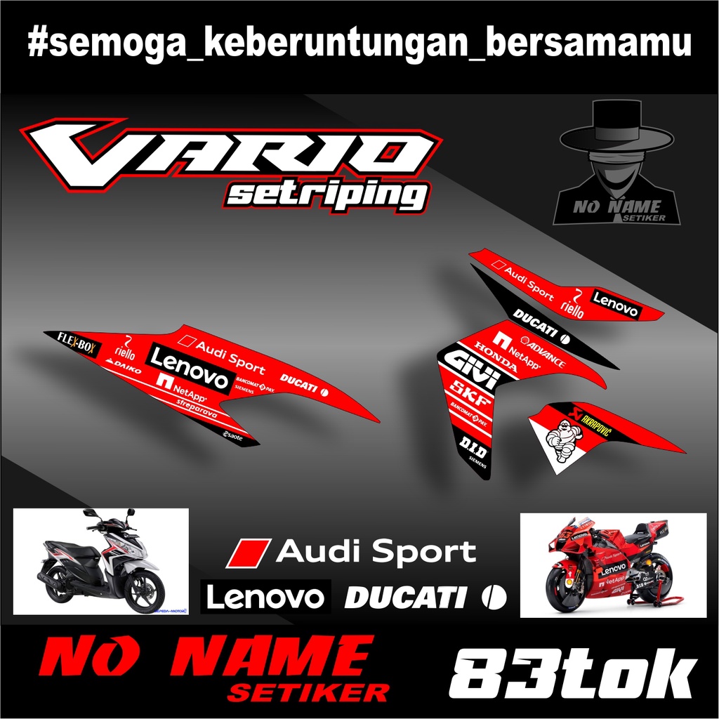 stiker striping Vario 110 Techno Tekno variasi GP Ducati (83tok) Lis Variasi