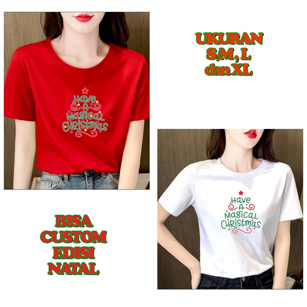 MUKZHOP - BAJU OBLONG CEWEK CHRITSMAS / natal / kaos kece / 2023 / fashion natal / TERBARU / BISA CUSTOM EDISI NATAL