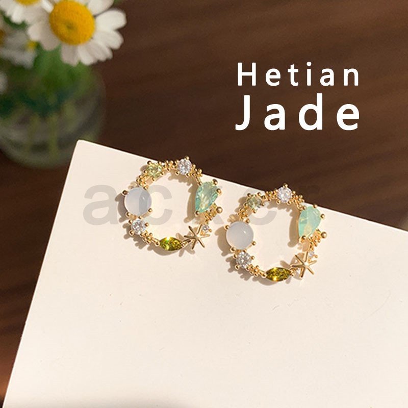 Anting Bentuk Lingkaran Bahan S925 Silver Untuk Wanita