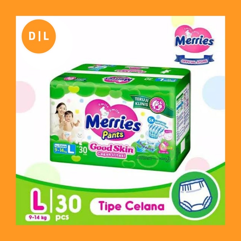 MERRIES GOOD SKIN PANTS L30 / Popok sekali pakai celana L 30