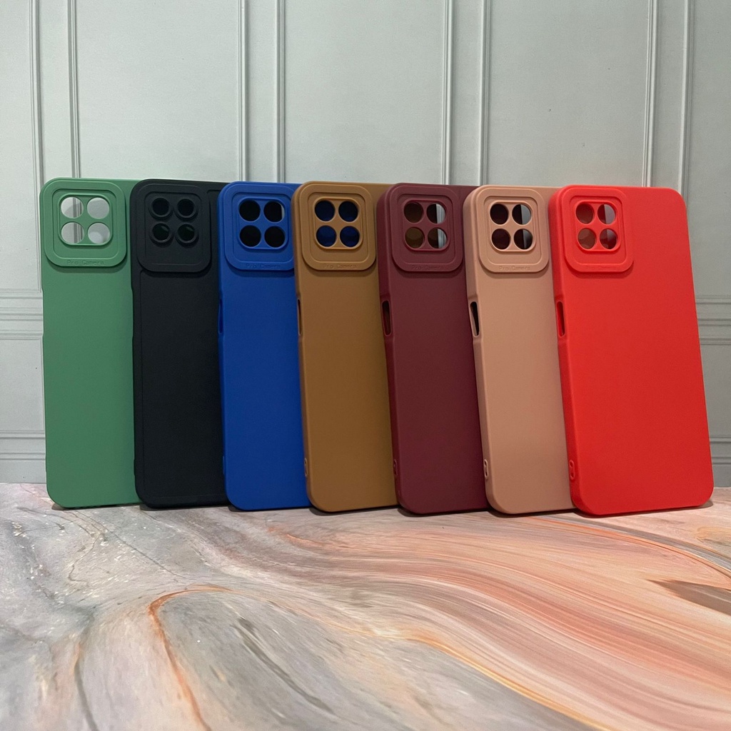 SoftCase ProCamera Silicon Matte Case Realme Narzo 50i Prime Realme Narzo 50 2022 Full Cover White_Cell