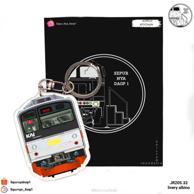 Keychain / gantungan kunci KRL Jr205-32 Livery Albino