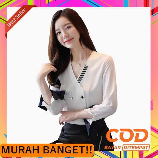 Alexa Blouse Kemaja Wanita Casual Atasan Wanita Jumbo Ld120 Cm Baju At Kemeja Lengan Panjang Wanita 