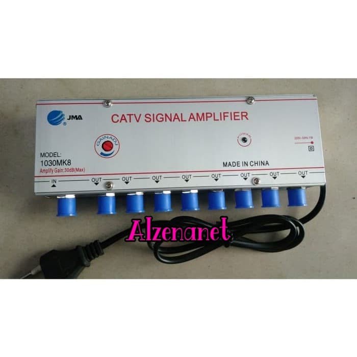 Catv Signal Amplifier 8Way 30Dbi Penguat Sinyal Antena Booster