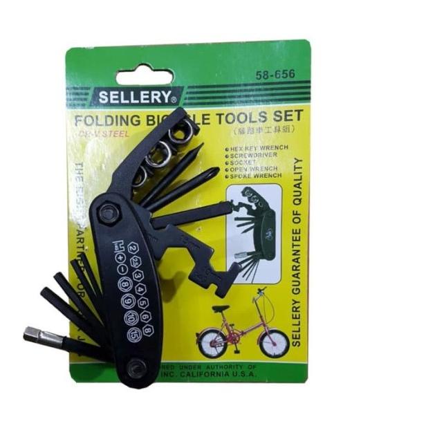 Folding Bicycle Tools set Sellery / Obeng , Kunci sok Set Sepeda