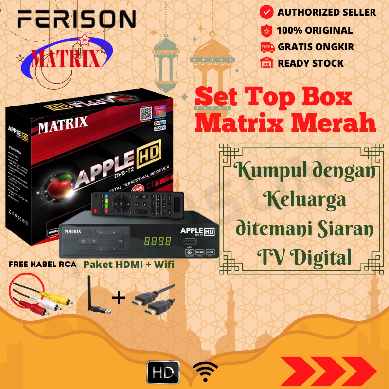Jual Ferison Set Top Box Tv Digital Matrix DVB T2 Apple (Bisa untuk TV Tabung/LED) dvb t2 / set