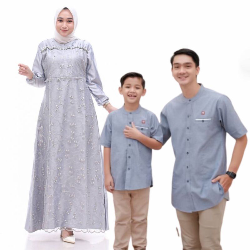 Busana Muslim Wanita Terbaru 2023 Couple Pasangan Couple Keluarga Koko Gamis Velvet Polos Brukat