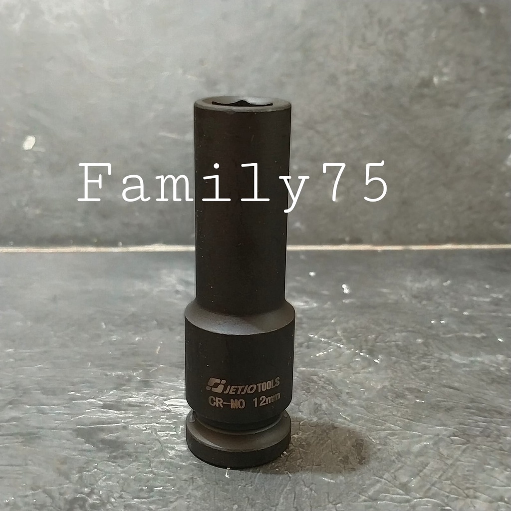 Mata sok impact panjang 1/2" DR 12mm Socket Kunci shock 12 MM Long