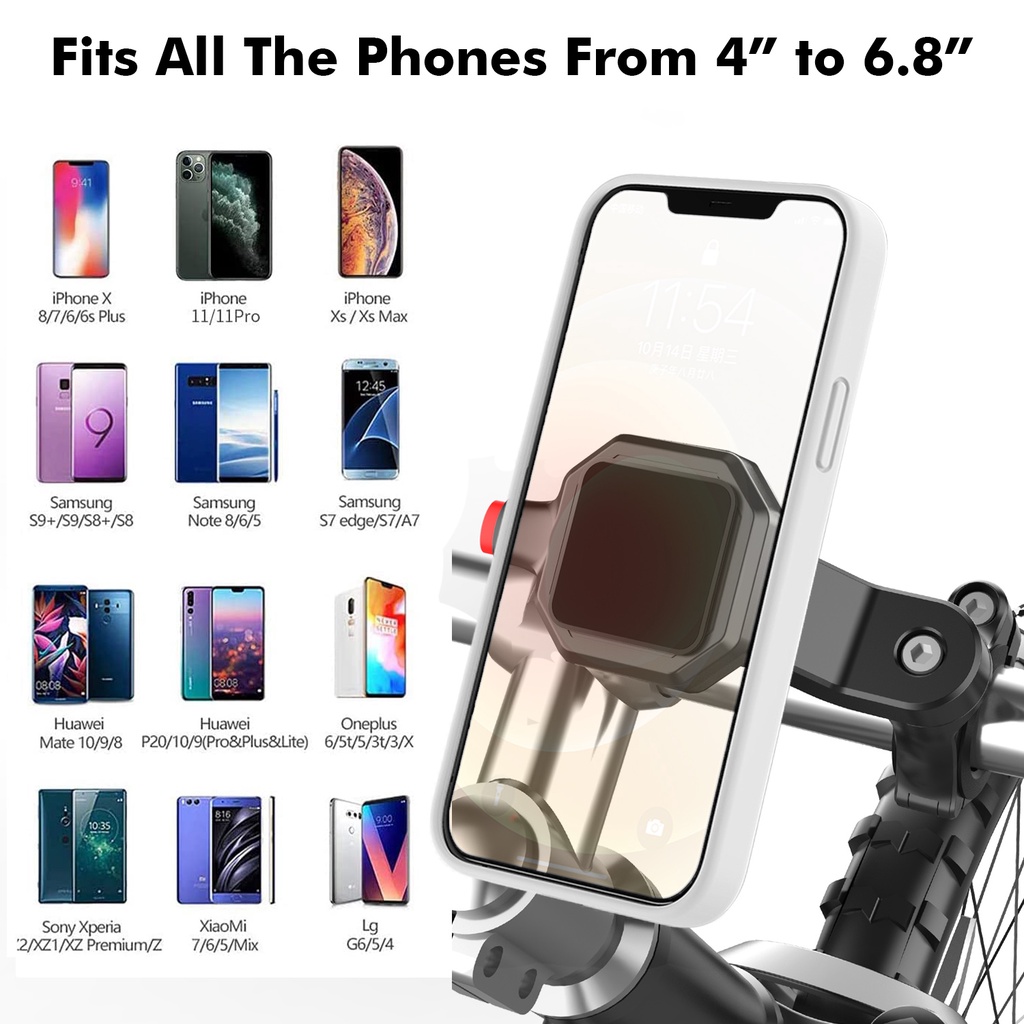 Bracket Navigasi Sepeda MTB Universal 360 Derajat° Bracket Dudukan Handphone Adjustable Untuk Setang Sepeda Mtb Dan Motor