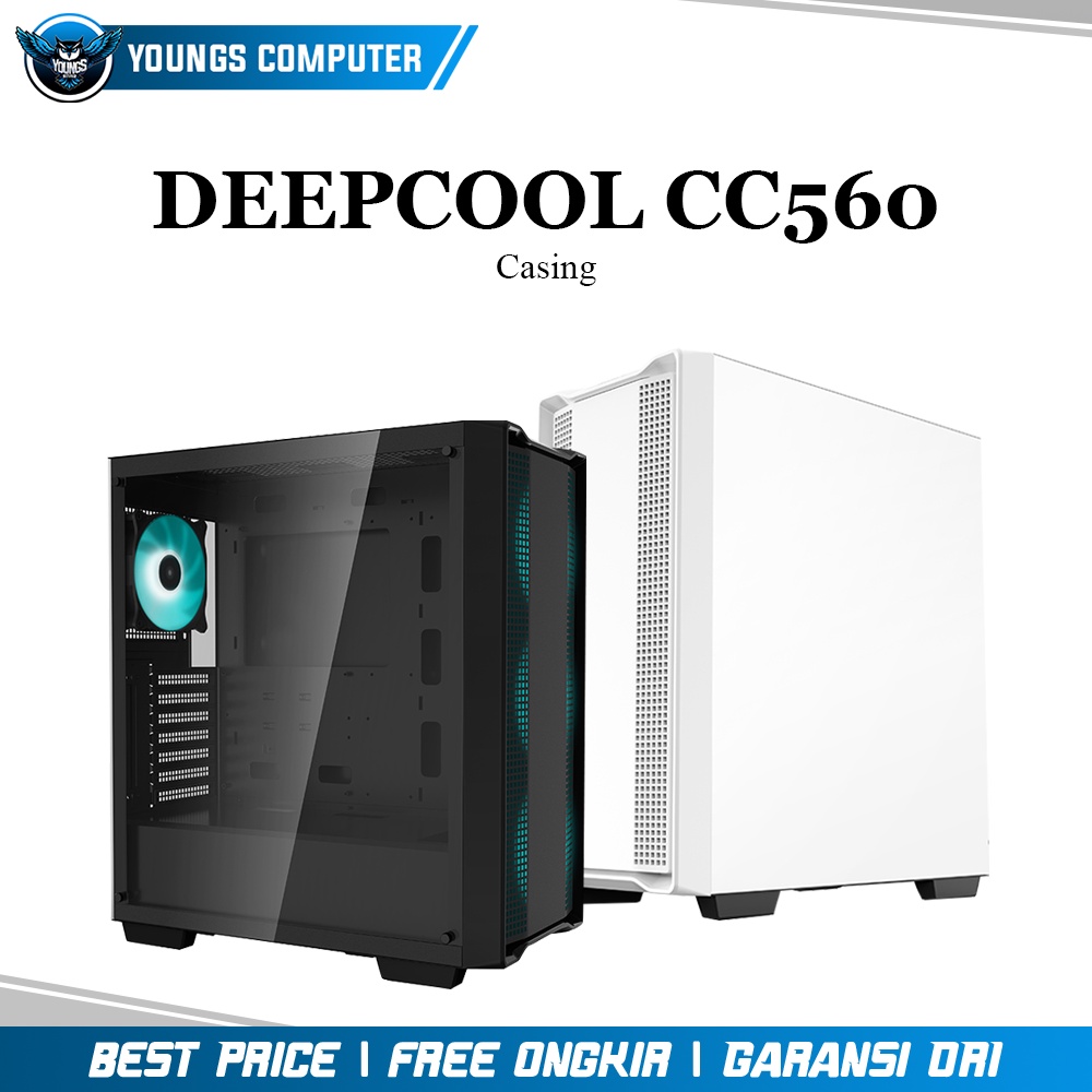 CASING DEEPCOOL CC560 4xFan | TEMPERED GLASS CASE KOMPUTER