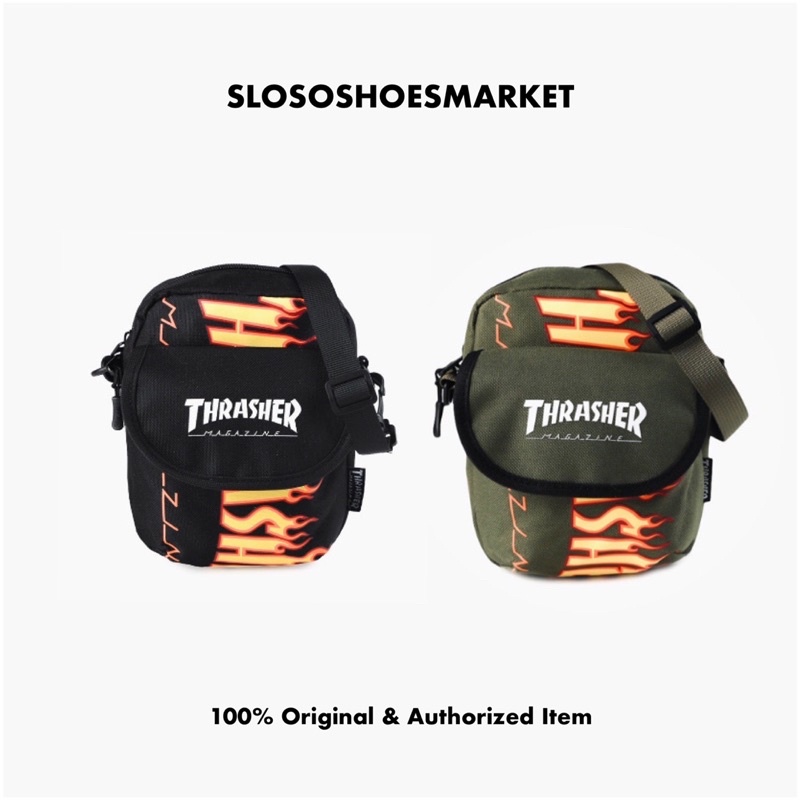 Thrasher Burning Over Flame Shoulder Bag - 100% Original / RESMI
