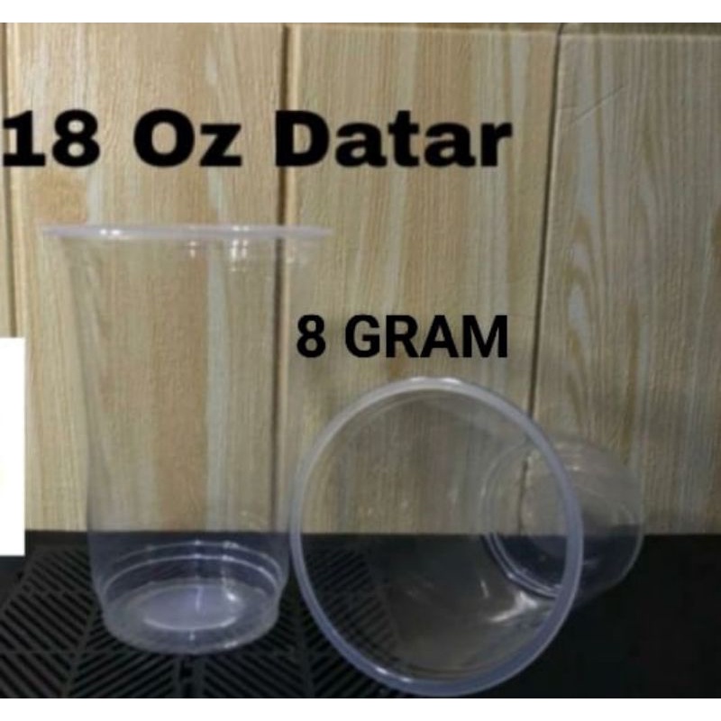 gelas plastik 18oz datar / cup 18oz datar plastik pp