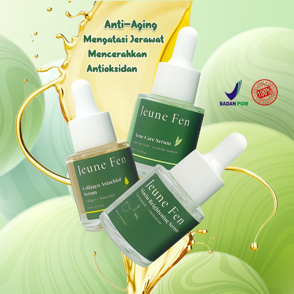 BPOM JEUNE FEN COLLAGEN ASTACHIOL/ACNE CARE/NIACIN BRIGHTENING SERUM Essence 20ml