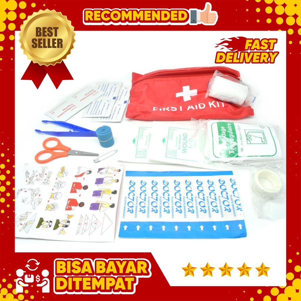 Alat Kesehatan P3K Paket Lengkap 13in1 Isi Alat Pertolongan Pertama pada Kecelakaan Terluka Saat Ber