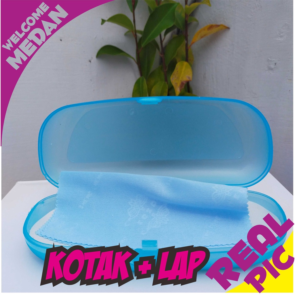 KOTAK KACAMATA  SLIM ( BONUS LAP) TRANSPARAN BAHAN BAGUS