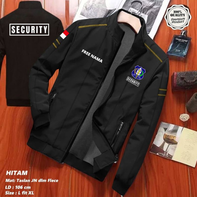 JAKET SECURITY SATPAM SABLON KEREN FREE NAMA MODEL TERBARU 2024