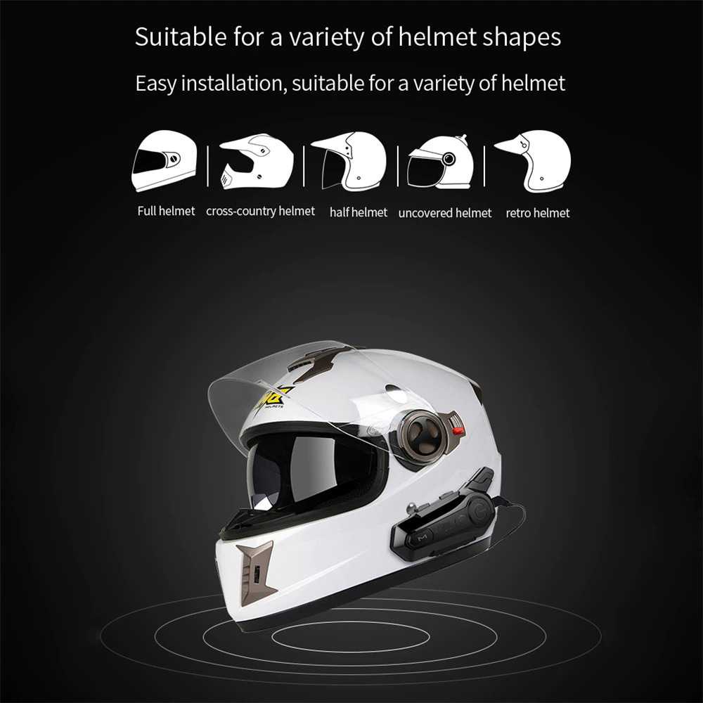 Caitemay Intercom Helm Motor Headset Helmet Bluetooth 5.0 1 PCS - E1