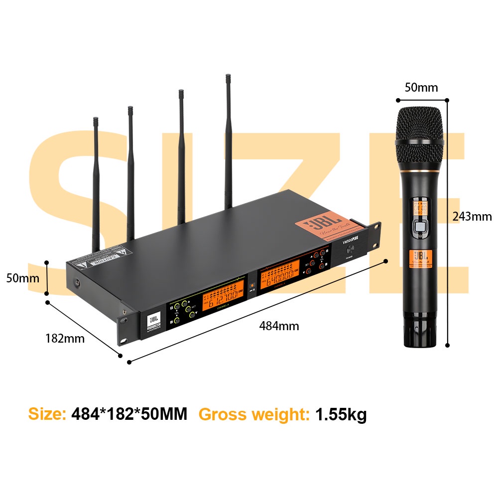 VM500 PLUS Nirkabel Genggam Genggam Mikrofon U -Section Plus Frekuensi Satu Seret Dua KTV Outdoor