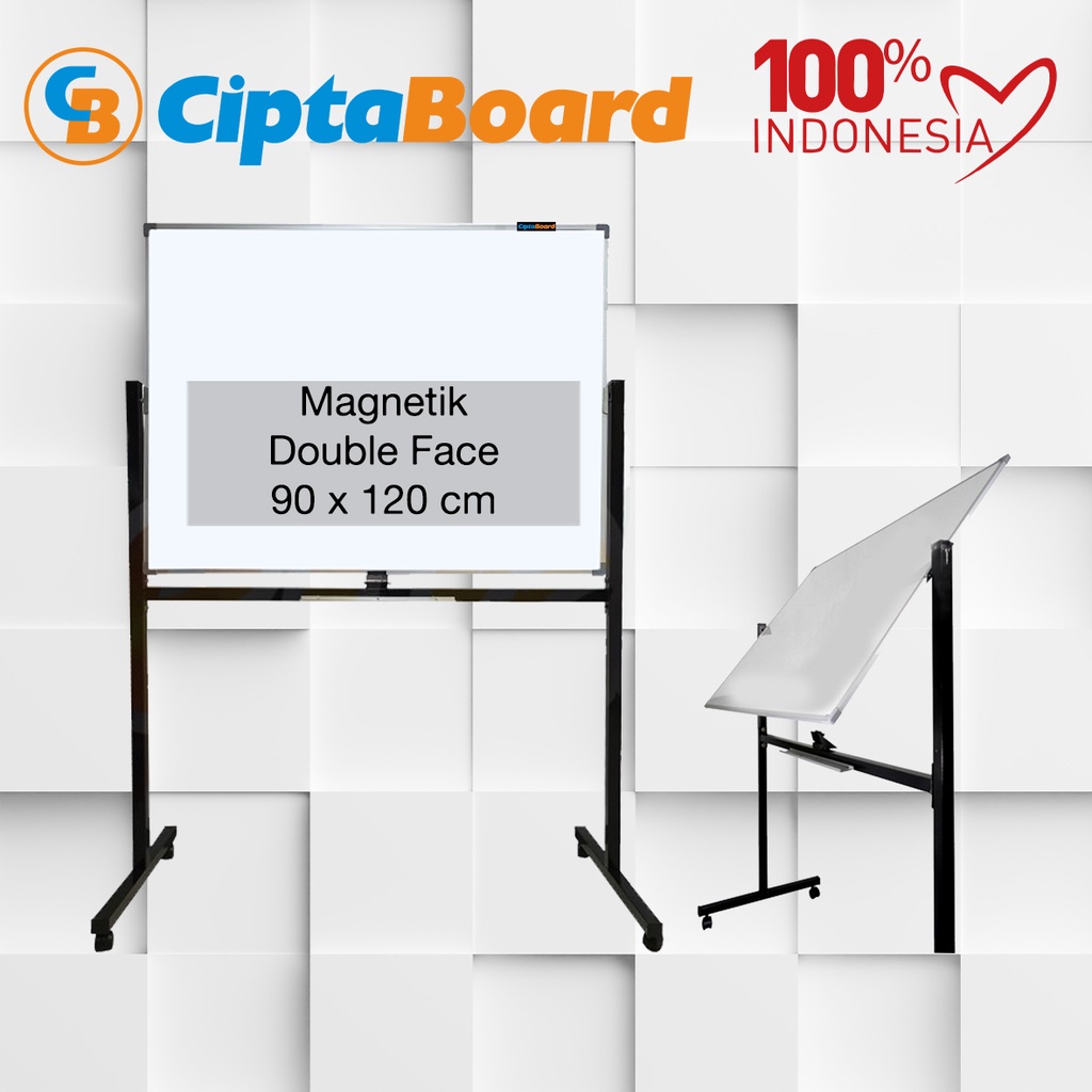 

Papan Tulis / Whiteboard / Standing / Magnet / Double Face / Cipta / 90 x 120 cm