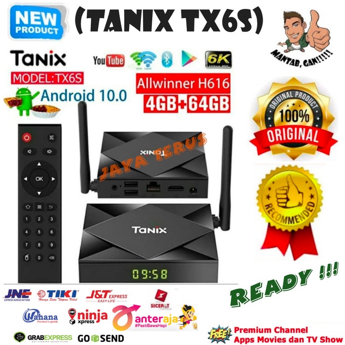 Produk Terbaru Android Tv Box Tanix Tx6S 4Gb/64Gb Allwinner New Android 10 Bluetooth