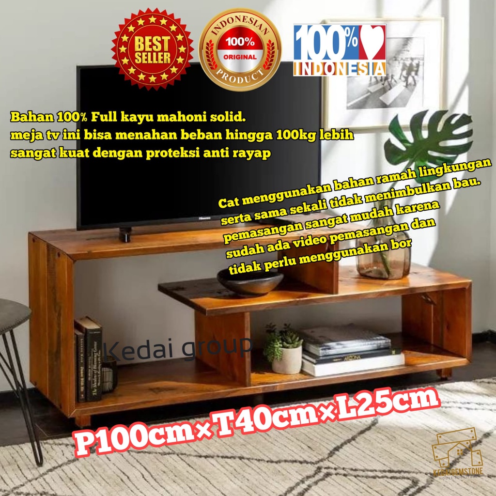 Meja Tv Minimalis Kayu Modern Rak Buku Laptop Home theater Susun Serbaguna Murah