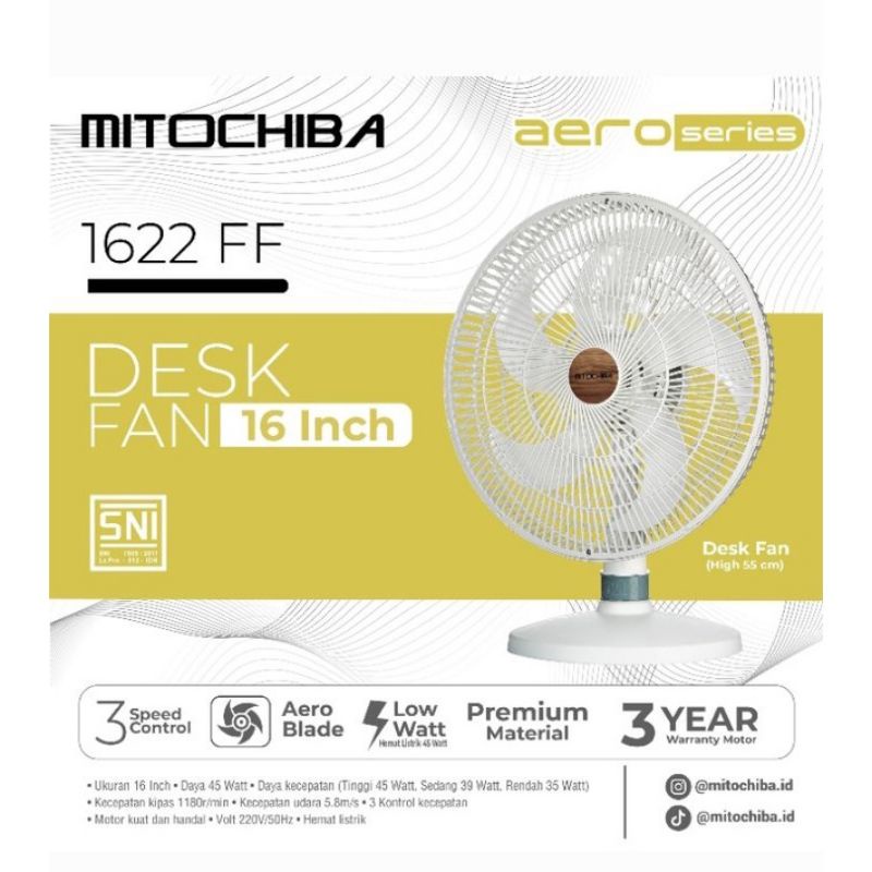 Kipas Angin Mitochiba Meja 1622FF Aero Series 16inc DESK fan