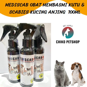 Mediscab obat anti kutu &amp; scabies kucing anjing 100ml