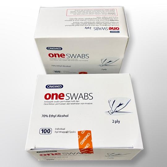 ALKOHOL SWAB ONE SWABS ONEMED KAPAS ALKOHOL TISU ALKOHOL ISI 100 2 PLY