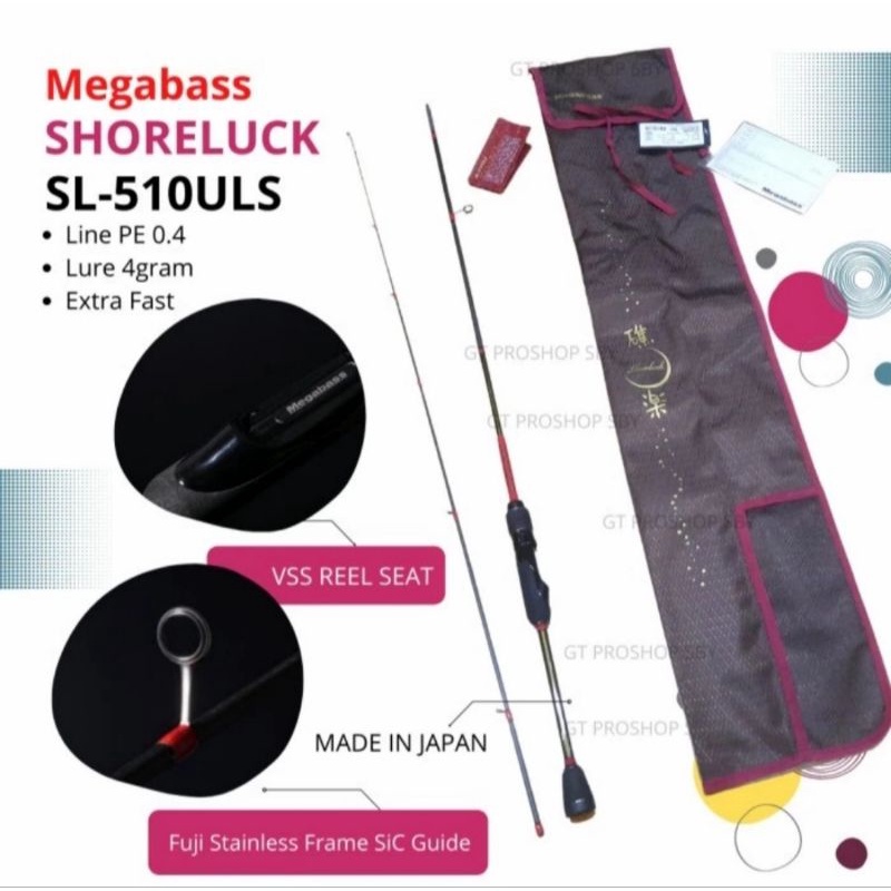 SL-510ULS 4LB PE 0.4 MEGABASS SHORELUCK SPINNING ROD