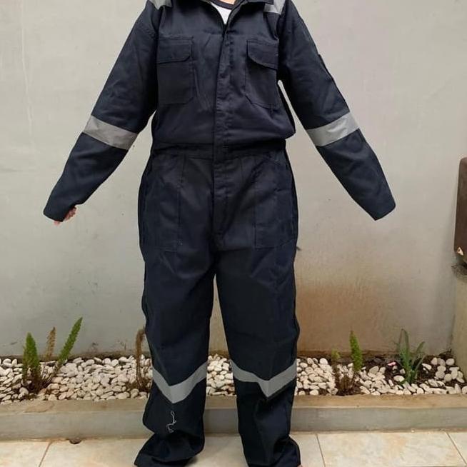 WEARPACK TERUSAN JAPAN DRILL + bordir KHUSUS PO - Putih, M