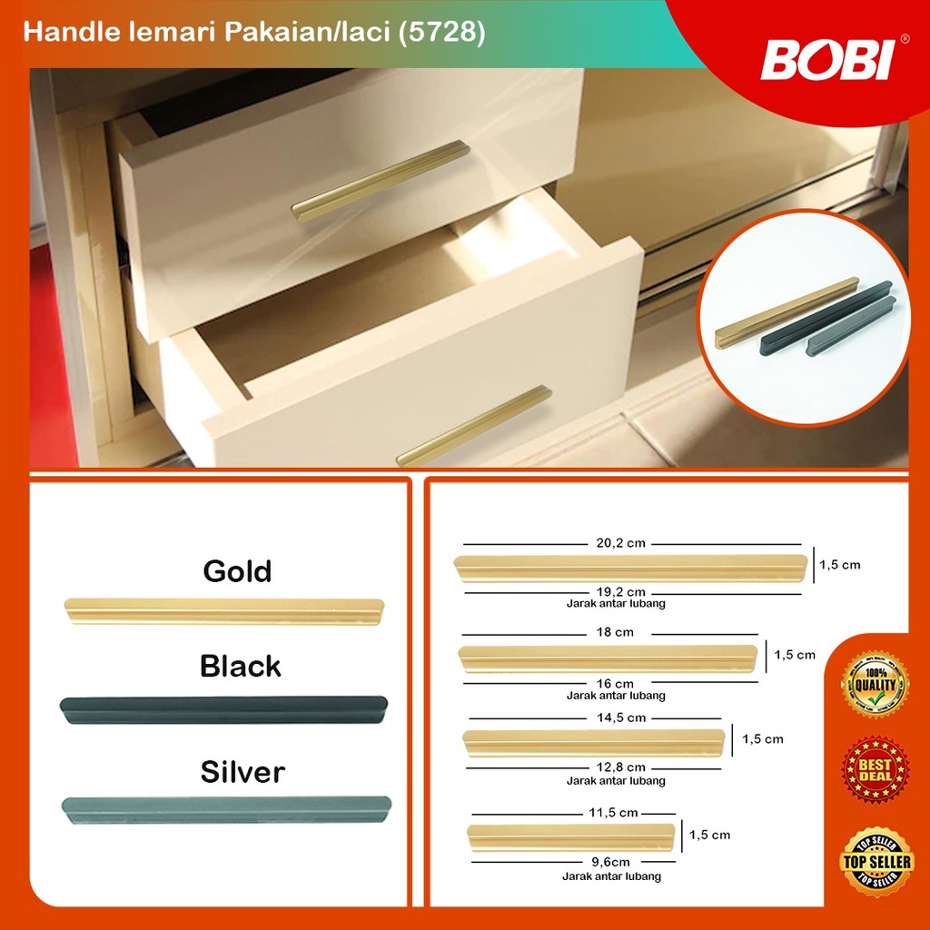 Handle Furniture /  Pegangan Pintu  kode 5728 /  Pegangan Pintu,Laci, Lemari, Furniture Rumah Termurah - Warna Bervariasi