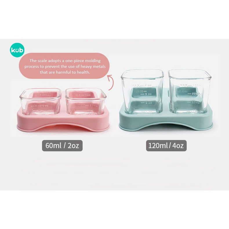 KUB - GLASS FOOD CONTAINER (2x60ML + 2x120ML)