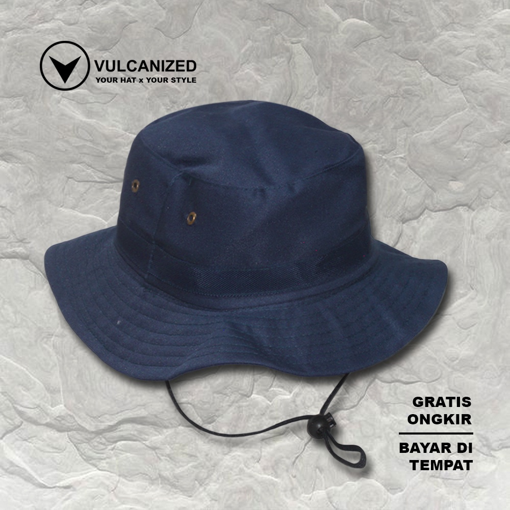 TOPI PANTAI BUCKET HAT POLOS DISTRO PRIA WANITA BAHAN DENIM RAFEL