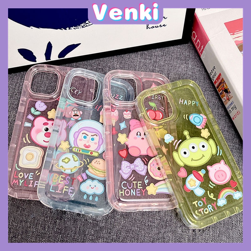 Case For iPhone 14 Pro Max TPU Soft Jelly Airbag Case Clear Cartoon Cute Case Camera Protection Shockproof For iPhone 14 13 12 11 Plus Pro Max 7 Plus X XR