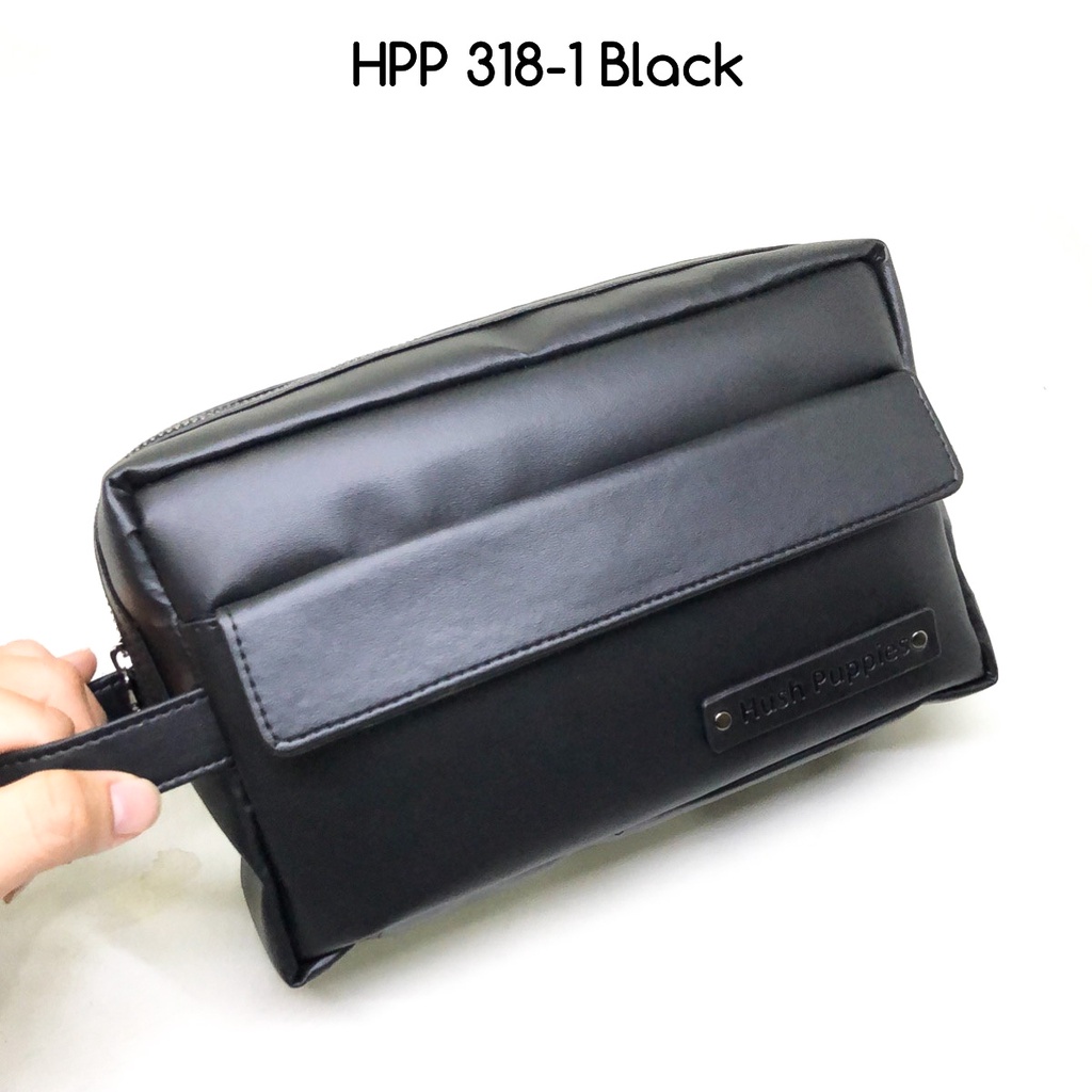 clutch pria hushpuppies 318-1 black premium quality best seller clutch cowok