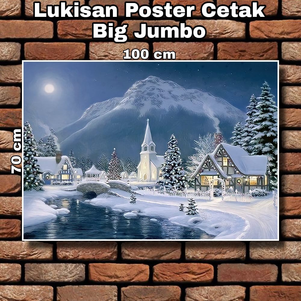 poster gambar pemandangan salju jumbo