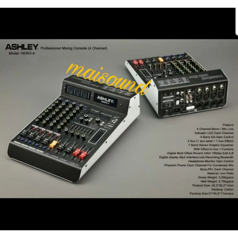 MIXER ASHLEY HERO 4 CHANNEL ASHLEY HERO4 ORIGINAL