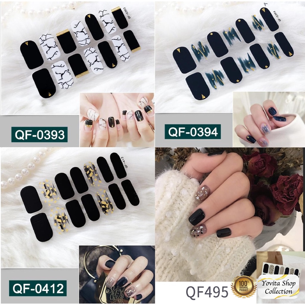 14Pcs/Stiker Kuku Murah / Nail Art Sticker / Nail Art Stiker / Nail Art &amp; Sticker QF Series