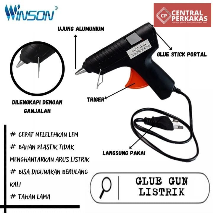 Jual Pistol Lem Tembak Hot Melt Glue Gun On Off Glue Gun Listrik