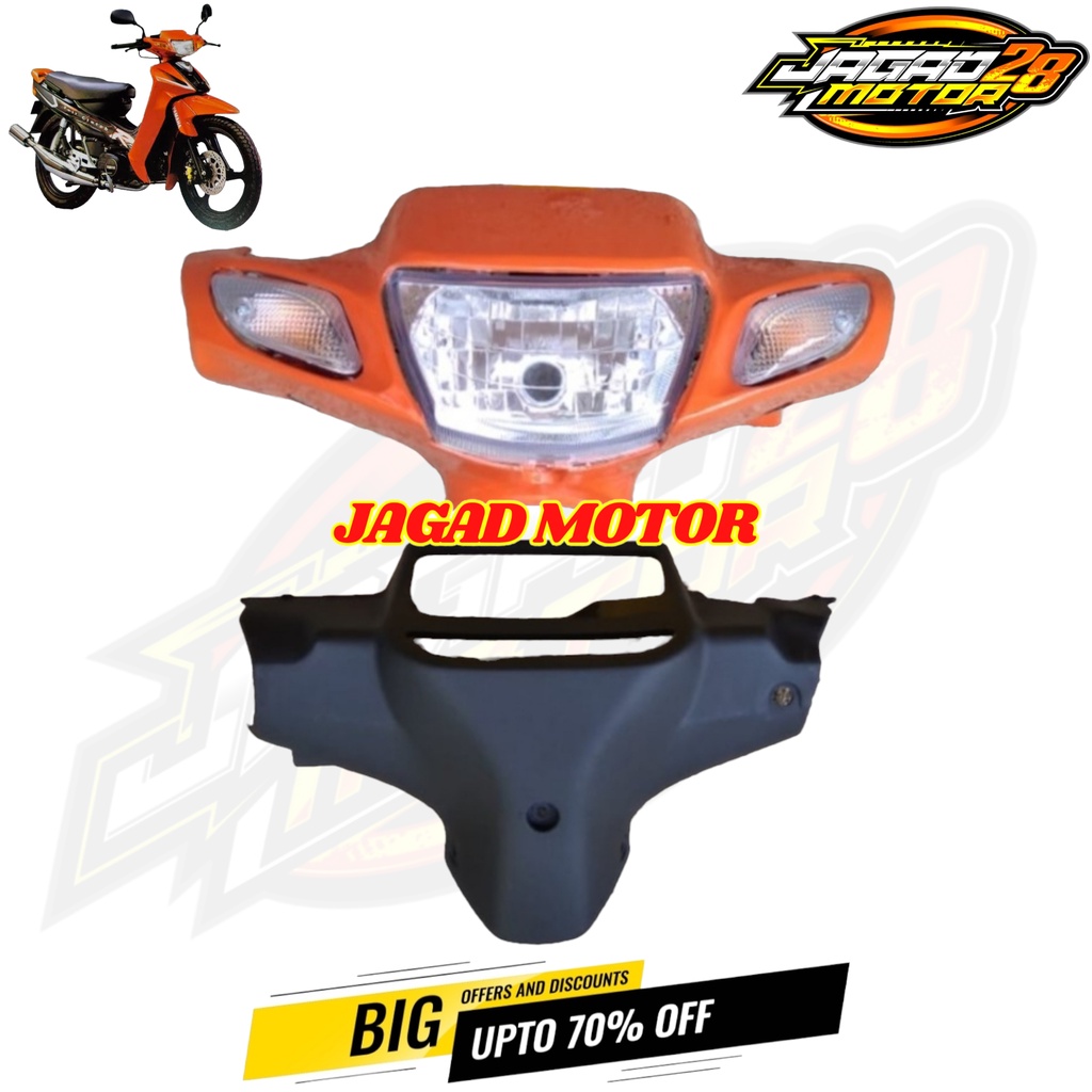 Batok Kepala Depan Belakang Yamaha Fizr Fiz R Orange Set Lampu Depan Dan Sen / Batok Kepala Depan Belakang Yamaha Fizr Fiz R Orange Komplit Lampu Dan Sen / Batok Kepala Depan Belakang Plus Lampu Depan Dan Sen Yamaha Fizr Fiz R Orange